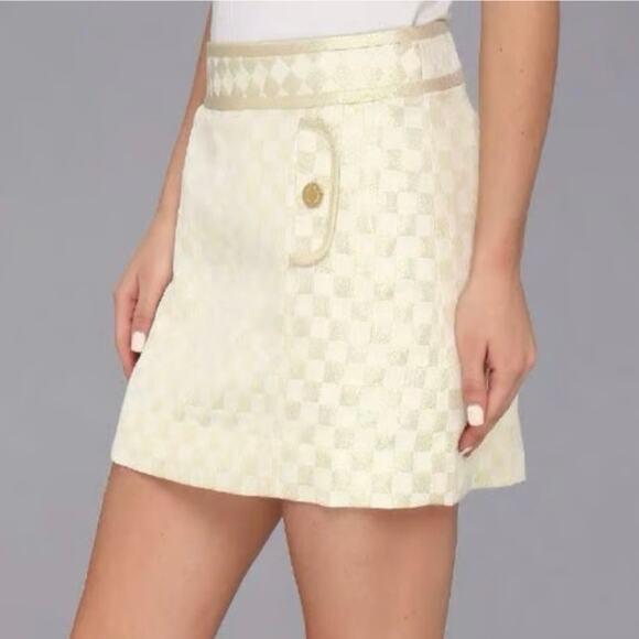 Lilly Pulitzer Dresses & Skirts - Lilly Pulitzer Tate Gold And White Metallic Mini Skirt Size 4